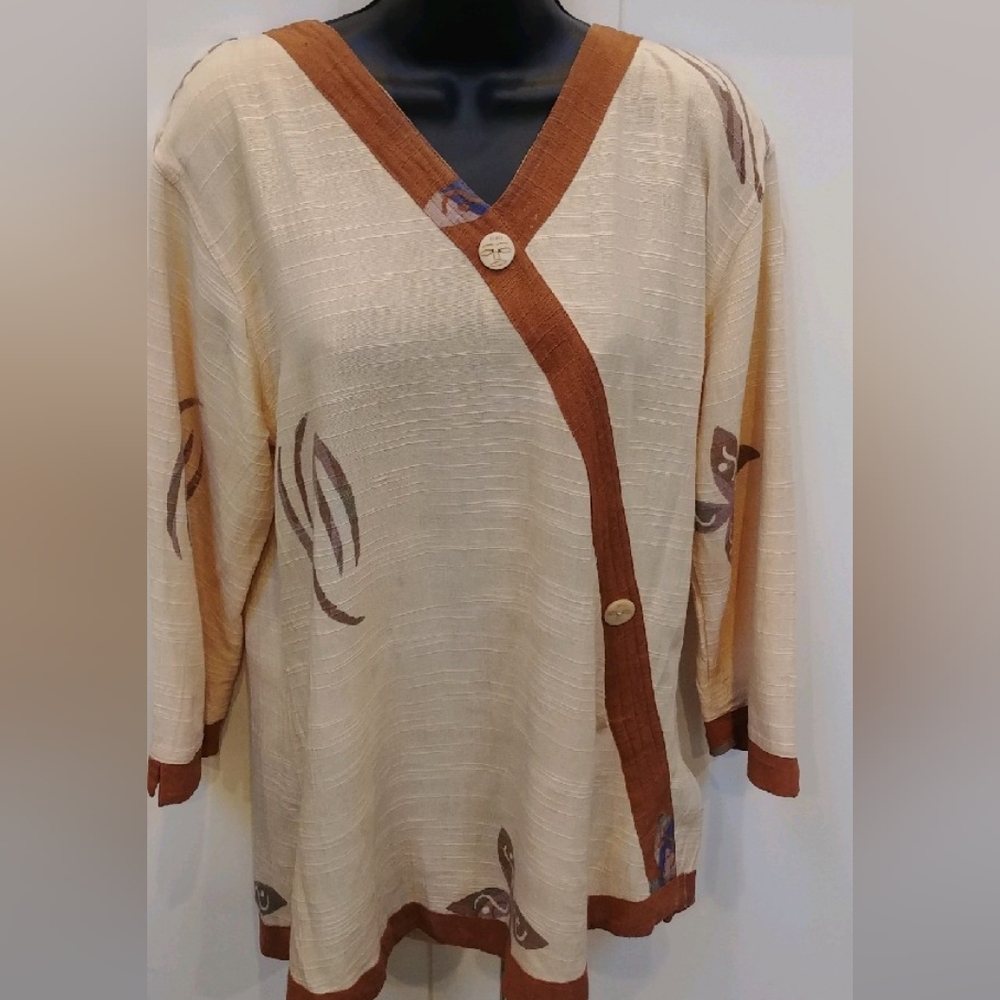 Coriander linen tunic top